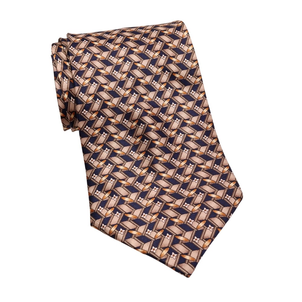BOSS Geometric Silk Necktie Designer Geometric Pattern Business Career Tie